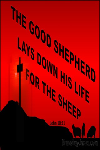 John 10:11 The Good Shepherd Lays Down His Life (red)